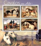 GUINEEA-BISSAU 2012 - Cai in pictura / set complet MNH - bloc+colita (2 imagini), Nestampilat