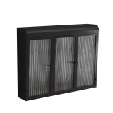 Dulap de Perete cu 3 Uși din Sticlă cu Design Curbat, Negru | Aosom Romania