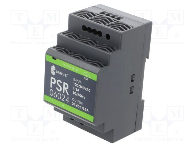 Alimentator pulsatoriu 60W 24VDC 2,5A IP20 BREVE TUFVASSONS