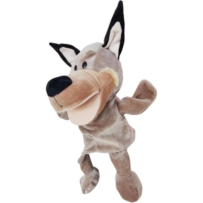 Papusa de Mana pentru Teatru de Papusi, Flippy, din Plus, 25 x 10 x 8 cm, Model Lup, Bej foto