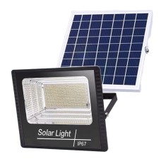 Proiector LED/Lampa solara, 22 cm x 27 cm, IP67, cu Panou Solar, 248 LED SMD, 150 W, Senzor de lumina, Telecomanda, kit montaj