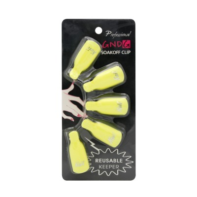 Clipsuri pentru indepartarea ojei semipermanente set 5 buc - Yellow foto