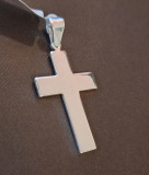 Cruce mare din argint 925 cu finisaj lucios - 4 cm