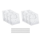 Cumpara ieftin Set 12 placi pentru repararea balamalelor mobilier, inox rezistent, 72 suruburi incluse, 9 x 9 cm, argintiu