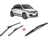 Cumpara ieftin Set 3 stergatoare RENAULT TWINGO III (BCM_, BCA_) 2014, parbriz si luneta, Valeo Silencio