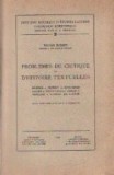 Problemes de Critique et D&#039;Histoire Textuelles