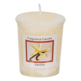 Lum&acirc;nare Parafină, Votive, Aromă Vanilie, Culoare Ecru, Diametru 4.5 cm, &Icirc;nălțime 5 cm
