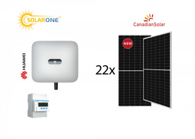 Kit sistem fotovoltaic 10 kW, invertor trifazat Huawei si 22 panouri Canadian Solar 460W foto
