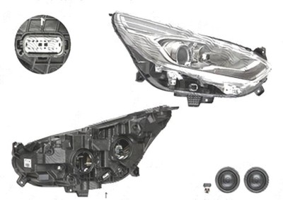Far Ford Galaxy, 10.2015-, fata, Dreapta, cu LED daytime running light; H7+H7+LED; electric; silver; cu motor; cu becuri; cu LED control unit; foto