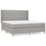 Cumpara ieftin Pat continental, gri deschis, 180x200 cm, material textil