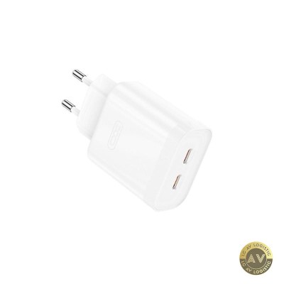 Incarcator Retea XO Design L105 35W 3A 2 x USB-C Alb foto