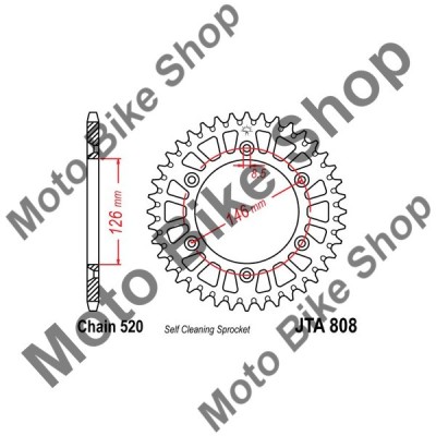 MBS Pinion spate Aluminiu 520 Z49, Cod Produs: JTA80849 foto