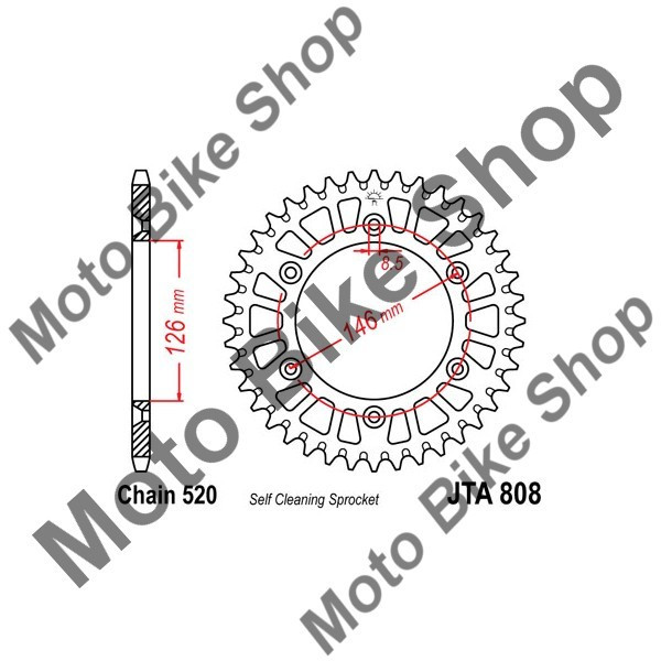 MBS Pinion spate Aluminiu 520 Z49, Cod Produs: JTA80849