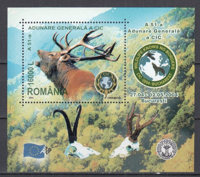ROMANIA 2004 LP 1637 CINEGETICA - A 51-A ADUNARE GENERALA A CIC COLITA MNH