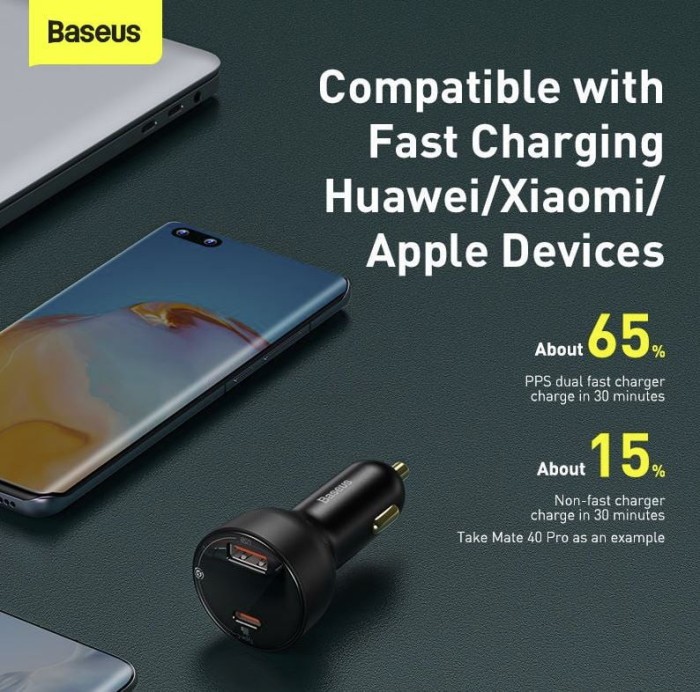 INCARCATOR auto Baseus Superme Digital Display PPS, Quick Charge 100W, 1 x USB 5V/4.5A si 1 x USB Type-C 5V/3A, negru &amp;quot;CCZX-01&amp;quot; (timbru verd