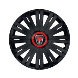 Set 4 Capace Roti pentru Rover, model Active Black Cu Inel Rosu