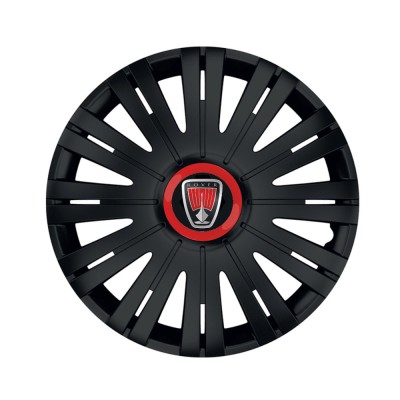 Set 4 Capace Roti pentru Rover, model Active Black Cu Inel Rosu foto