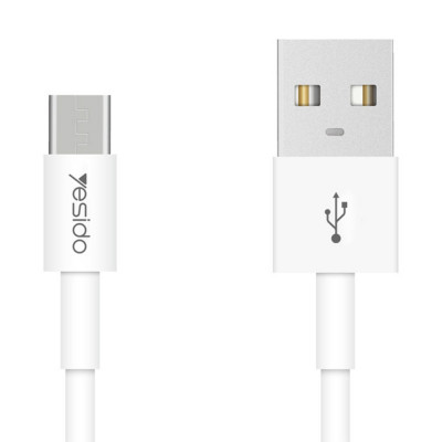 Yesido - Cablu de date (CA-22) - USB la Micro USB, 2.4A, 1.2m - Alb foto