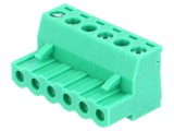 Regletă de Conexiuni Deconectabilă 5mm cu 6 Piste Drept Mufă