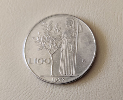 Italia - 100 lire (1977) monedă s103 foto