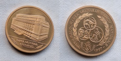 Banca Nationala a Romaniei &amp;amp; Muzeul Bancii Nationale medalie aniversare foto