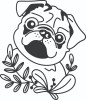 Sticker decorativ, Pug Dog, Negru, 70 cm, 7056ST, Oem