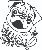 Cumpara ieftin Sticker decorativ, Pug Dog, Negru, 70 cm, 7056ST, Oem