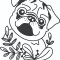 Sticker decorativ, Pug Dog, Negru, 70 cm, 7056ST