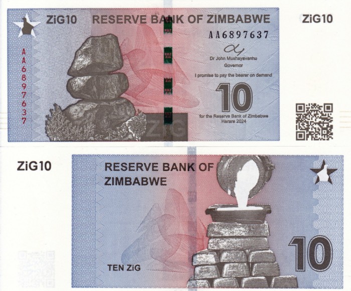 ZIMBABWE 10 zig 2024 UNC!!!