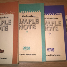 L. Kalustian - Simple note (vol. 1-4), (Editura Eminescu, 1980, 1982, 1983, 1985