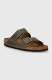 Birkenstock papuci din nubuc Arizona culoarea verde, 1027039