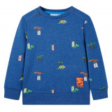 Bluzon pentru copii, albastru &icirc;nchis melanj, 104 GartenMobel Dekor, vidaXL