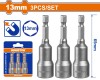 WADFOW - SET 3CHEI 13MM -1/4&quot; HEX - 65MM PowerTool TopQuality