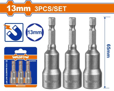 WADFOW - SET 3CHEI 13MM -1/4&amp;quot; HEX - 65MM PowerTool TopQuality foto