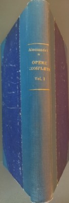 VASILE ALECSANDRI: OPERE COMPLETE:PARTEA I/TEATRU VOL. 1/1875/DEDICATIE-AUTOGRAF foto