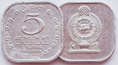 1632 Sri Lanka 5 cents 1991 km 139 foto