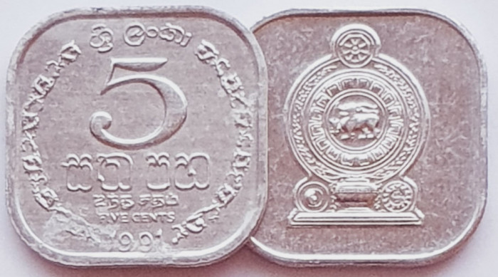 1632 Sri Lanka 5 cents 1991 km 139