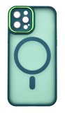Husa tip MagSafe, Camera Protection Matte Silicon pentru iPhone 12 Verde Inchis, Oem