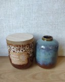 Lot vaza si lumanare in vas ceramic