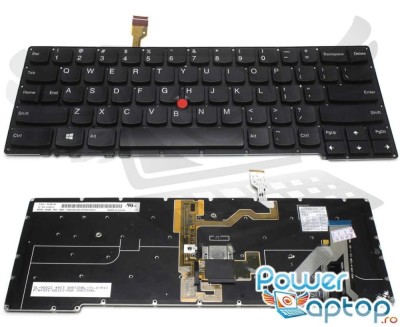 Tastatura Lenovo SN8330BL iluminata layout US fara rama enter mic, Thinkpad X1 Carbon Gen 2 2014 iluminata foto