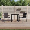 VidaXL Set mobilier de grădină, 3 piese, negru, textilenă și oțel 3187041