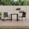vidaXL Set mobilier de grădină, 3 piese, negru, textilenă și oțel 3187041