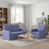 Cumpara ieftin Set de canapea 2 pcs Albastru Jeans Tesatura