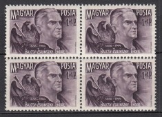 UNGARIA 1945 ENDRE BAJCSY-ZSYLINSZKY BLOC DE 4 TIMBRE MNH