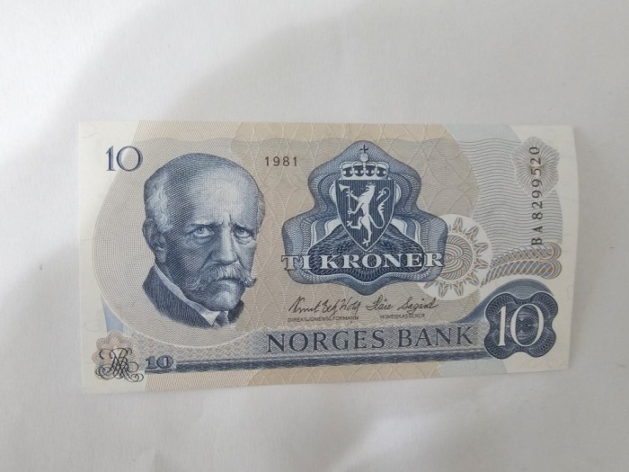 Norvegia 10 Kroner 1981 Noua