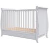Patut Copii Lemn Hubners Mara 120x60 cm Alb cu Sertar, 3 Niveluri, Bare Detasabile, Certificat Siguranta UE