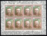 Rusia URSS 1986, Mi #5592 Klb, spatiu, cosmos, Korolev, Vostok, minicoala de 8, MNH, cota 50 &euro;! RARA!, Nestampilat