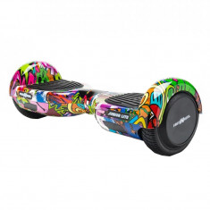 Hoverboard Freewheel Junior Lite Graffiti, 2 x 200 W, autonomie 12 km, viteza 12 km/h, maxim 50 kg, Multicolor foto