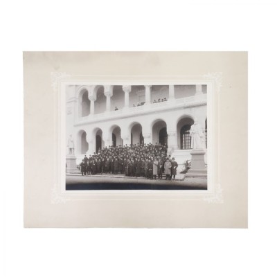 Anghel Saligny, Elie Radu și C.I. Istrati la Palatul Artelor, fotografie de mari dimensiuni, cca. 1906-1910 foto