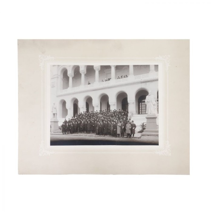 Anghel Saligny, Elie Radu și C.I. Istrati la Palatul Artelor, fotografie de mari dimensiuni, cca. 1906-1910